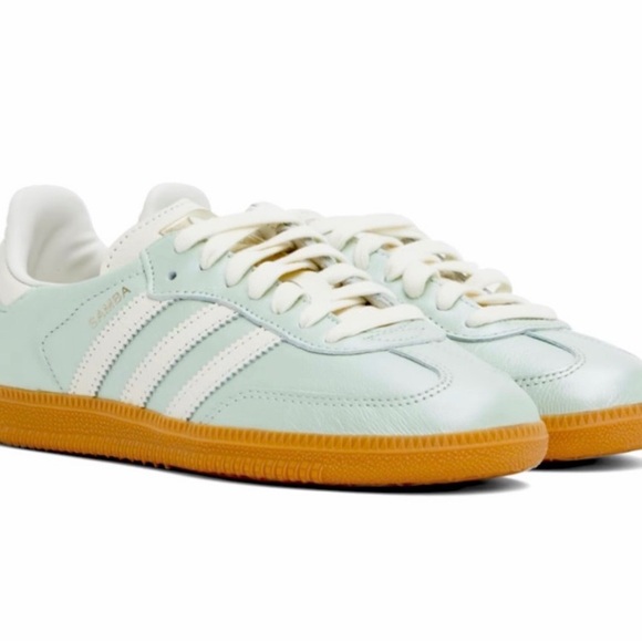 adidas Shoes - adidas Samba OG Women's Athletic Shoes - Mint Green and White